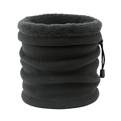 Calentador de Cuello Vellón Bufanda Cuello Invierno Braga para Cuello, Bufanda Tubular, Unisex Calentador de Cuello - con Boca Malla Transpirable Cómodo Elástico contra Viento Invierno (Gris oscuro)