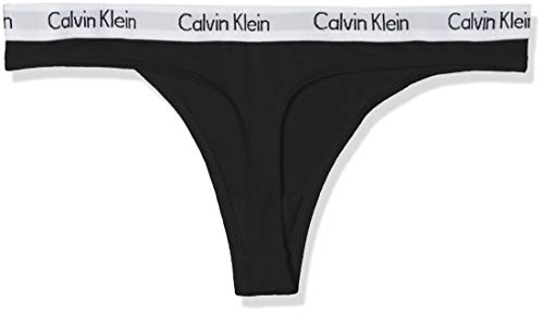 Calvin Klein 3Er-Pack Strings-Carousel Tanga, Negro (Black/White/Black Wzb), S 3 para Mujer