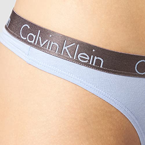 Calvin Klein 3Er-Pack Strings – Radiant Cotton Tanga, Black/White/Prepster Blue, M para Mujer
