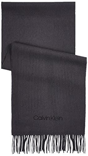 Calvin Klein Basic Wool Woven Scarf 35 x 180 cm, Bufanda Básica de Lana Tejida para Hombre, Gris (Charcoal), Talla Única
