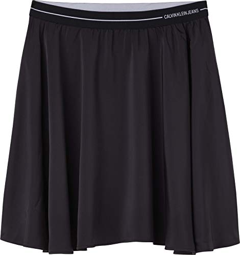 Calvin Klein Jeans Logo Elastic Skirt, Falda para Mujer, Negro (Ck Black), M