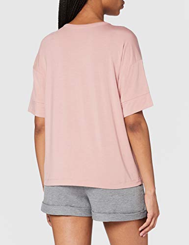 Calvin Klein S/s Curve Neck Top de Pijama, Alluring Blush, L para Mujer