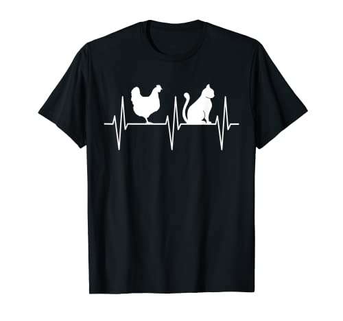 Camisa de pollo Amante de gatos Divertido Granjero de pollo Amante de pollo Camiseta