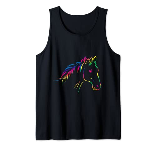Camiseta colorida del arte de los caballos del montar para la gente que ama los caballos Camiseta sin Mangas