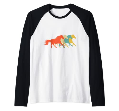 Camiseta divertida para montar a caballo Vintage Look Amantes Camiseta Manga Raglan