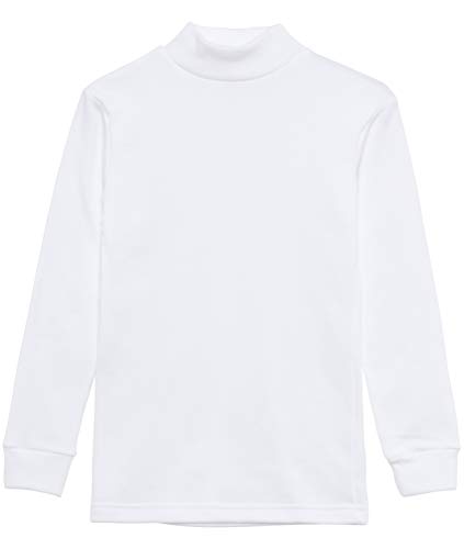 Camiseta termica Interior Niños Cuello Medio Alto Semi Cisne Manga Larga Colores Lisos (Blanco, 6 años)