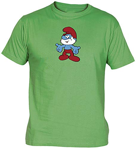 Camisetas EGB Camiseta Papá Pitufo Adulto/niño ochenteras 80´s Retro (XL, Verde)