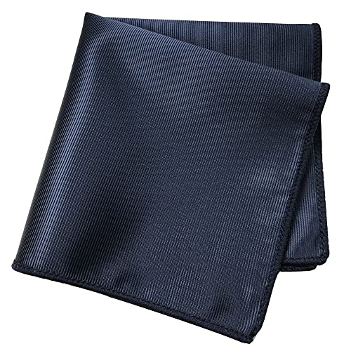 CANGRON Hombres Azul marino sólido lazo corbata Conjunto de bolsillo con la caja de regalo ajustan las mancuernas DLSCTZQ