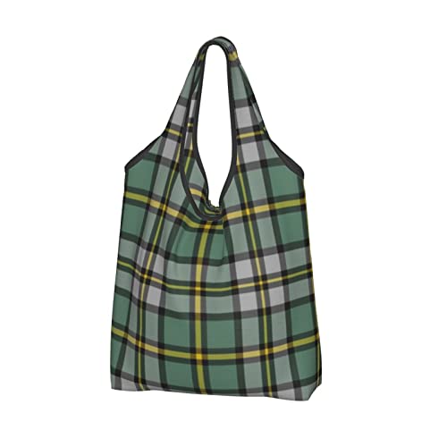Cape Breton - Bolsa de compras reutilizable de tartán, bolso de hombro portátil, lavable, bolsa de comestibles, bolsas plegables para mujeres, viajes y uso diario