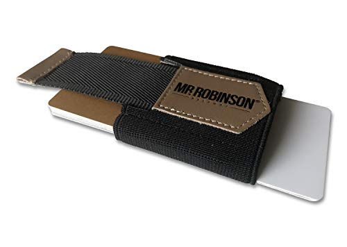 Cartera Hombre Pequeña Minimalista MR. ROBINSON BELFORT | Cartera Tarjetero Ultra Fina con Cuero para Billetes y Tarjetas | Slim Wallet para Hombres (Marrón)