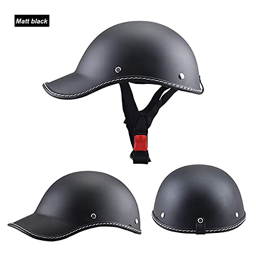 Casco de tazón para adultos, cascos de motocicleta West Classic Vintage, casco estilo gorra de béisbol con certificación de seguridad DOT para motocross, todoterreno, bicicleta ATV y más, negro