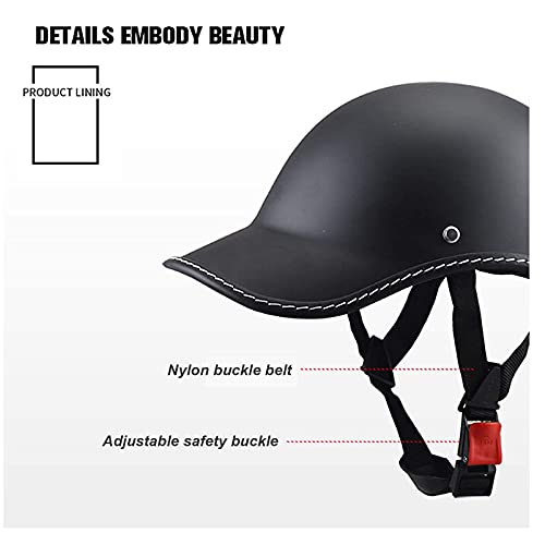 Casco de tazón para adultos, cascos de motocicleta West Classic Vintage, casco estilo gorra de béisbol con certificación de seguridad DOT para motocross, todoterreno, bicicleta ATV y más, negro