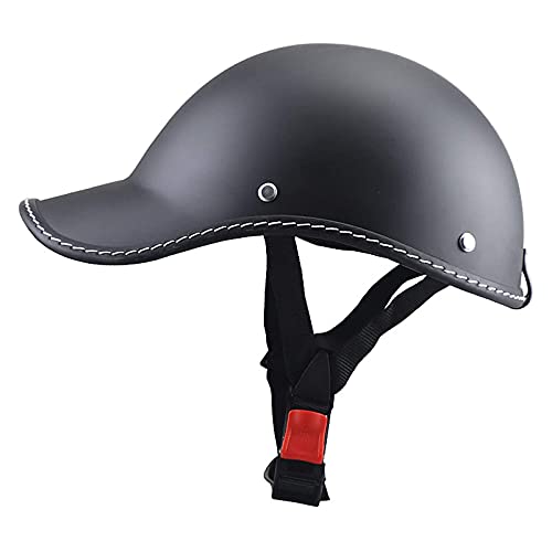 Casco de tazón para adultos, cascos de motocicleta West Classic Vintage, casco estilo gorra de béisbol con certificación de seguridad DOT para motocross, todoterreno, bicicleta ATV y más, negro