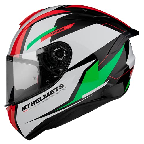 Casco Moto Integral homologado MT Targo Pro Modelo Sound C6 Verde Perlado Brillo Dot Unisex Talla M