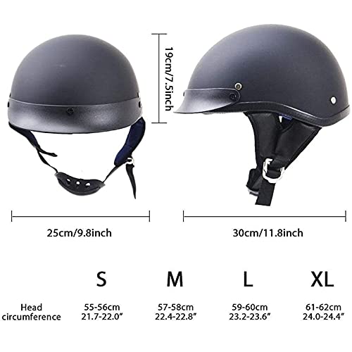 Casco Moto Vintage Jet ECE Homologado Casco De Motocicleta Half Casco Cráneo Pequeño Y Ligero Capmotorbike Cara Abierta Liberación Rápida Hebilla Para Hombres Y Mujeres A,XL