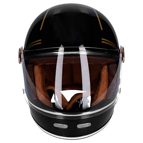 Casco NZI By City Roadster Gold Black Talla L - Casco Integral Vintage Clasico