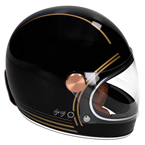 Casco NZI By City Roadster Gold Black Talla L - Casco Integral Vintage Clasico