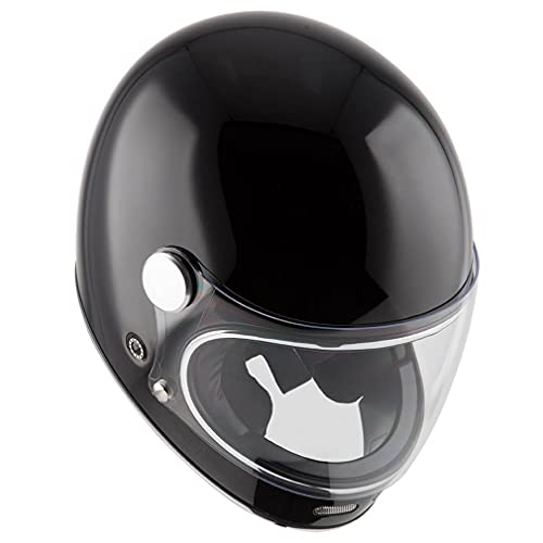 Casco NZI By City Roadster Negro Brillo - Casco de Moto Integral Vintage Clasico (L)