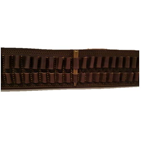 CAZA Y AVENTURA Canana de Cuero Porta Balas para Calibre 300 Talla 44-48
