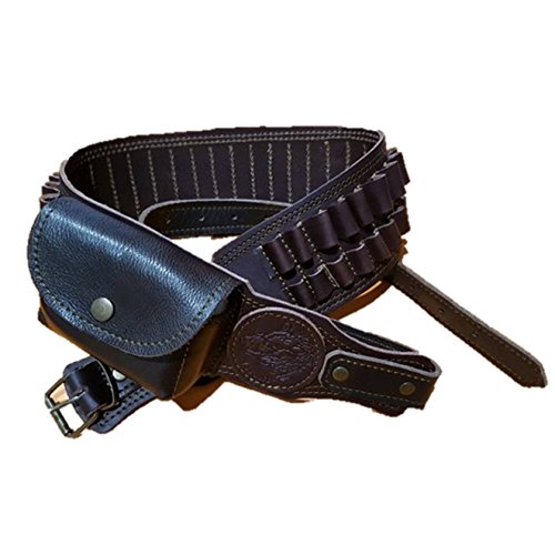 CAZA Y AVENTURA Canana de Cuero Porta Balas para Calibre 300 Talla 44-48