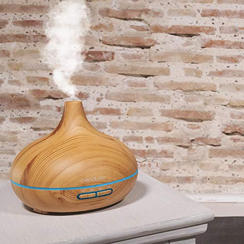 Cecotec Humidificador Ultrasónico Pure Aroma 300 Yang. Difusor de Aroma, Temporizador 10 Horas, 7 Colores Led, 300 ml, Función Aromaterapia, Ultra Silencioso