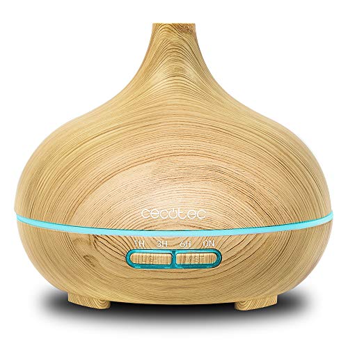 Cecotec Humidificador Ultrasónico Pure Aroma 300 Yang. Difusor de Aroma, Temporizador 10 Horas, 7 Colores Led, 300 ml, Función Aromaterapia, Ultra Silencioso