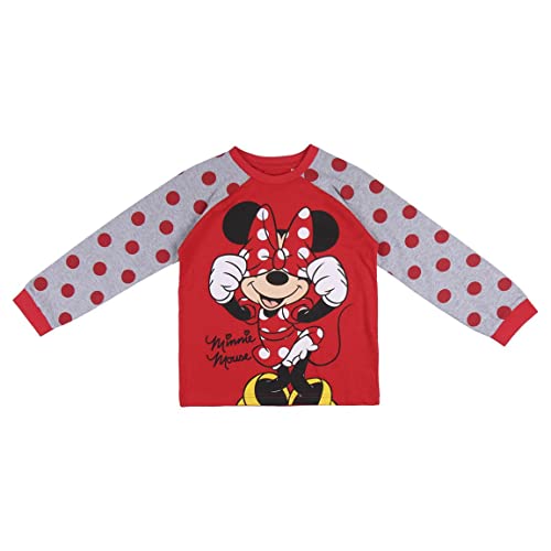 CERDÁ LIFE'S LITTLE MOMENTS Chica de Minnie Mouse-Pijama de Invierno 100% Algodón-Licencia Oficial Disney, Rojo, 3 años para Niñas