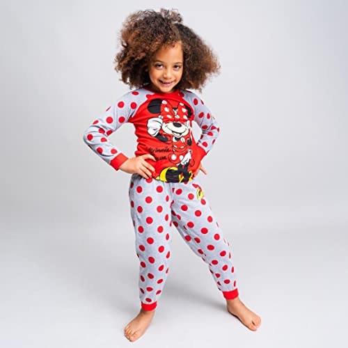 CERDÁ LIFE'S LITTLE MOMENTS Chica de Minnie Mouse-Pijama de Invierno 100% Algodón-Licencia Oficial Disney, Rojo, 3 años para Niñas