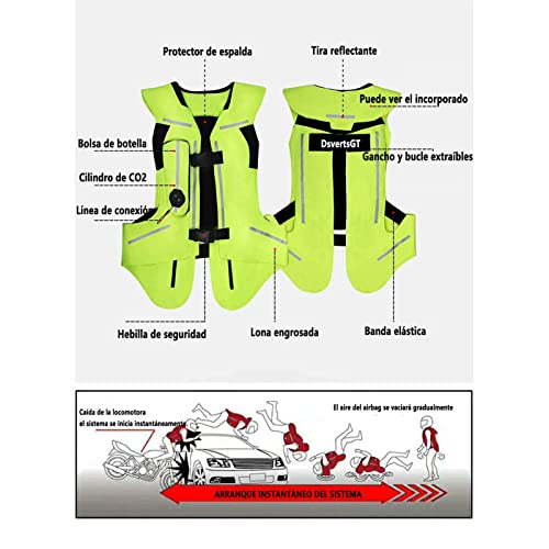 Chaleco Airbag Moto,Airbag Moto Homologado Chaleco Reflectante Chaqueta Moto Hombres Mujer Con Protecciones Motocicleta Chaleco Airbag Profesional Protege Espalda Cintura Caderas (XL, negro)