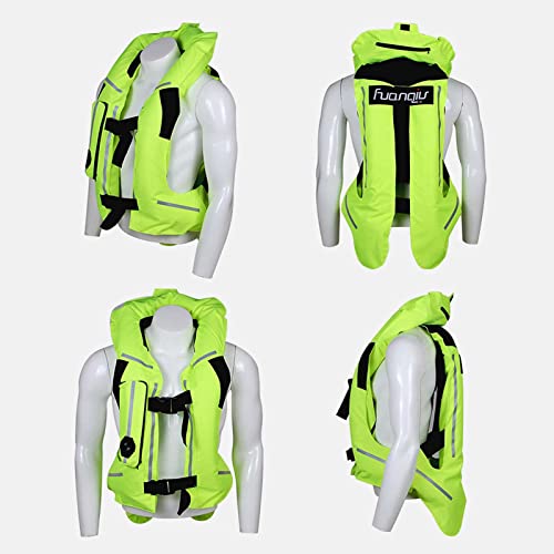 Chaleco Airbag Moto,Airbag Moto Homologado Chaleco Reflectante Chaqueta Moto Hombres Mujer Con Protecciones Motocicleta Chaleco Airbag Profesional Protege Espalda Cintura Caderas (3XL, verde)