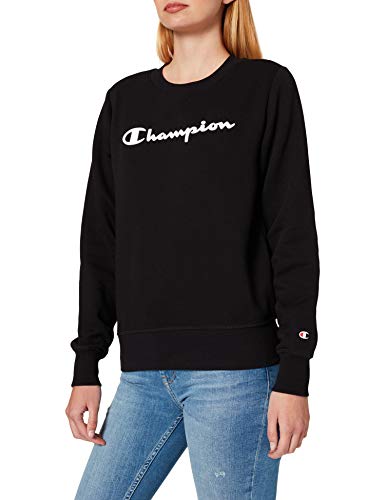 Champion Legacy Classic Logo Sudadera, Negro, XL para Mujer
