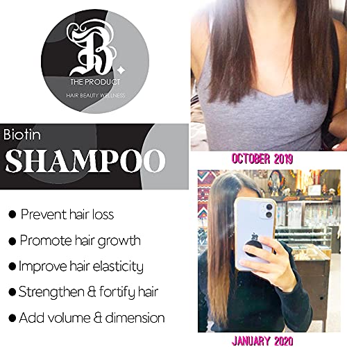 Champú con vitamina biotina para el crecimiento del cabello, sin sulfatos con aloe vera y pepino, para hombres y mujeres, todo tipo de cabello, ingredientes naturales B. El Producto