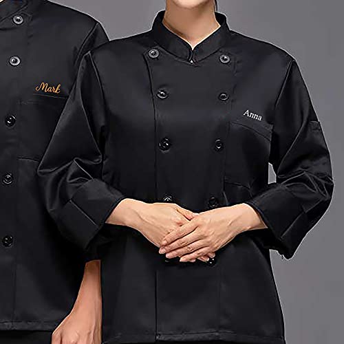 Chaqueta de Chef Personalizada Camisa de Manga Larga Chaqueta de Chef Bordada Cocina de Hotel Restaurante Uniforme de Trabajo Panadería Cocina Servicio de Alimentos Catering Camiseta