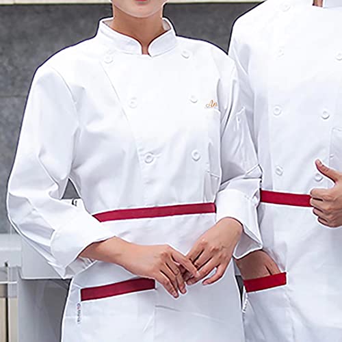 Chaqueta de Chef Personalizada, Chaqueta de Chef con Bordado de Texto Personalizado Chaqueta de Chef de Manga Larga Unisex Chaqueta de Chef de Trabajo de Cocina Uniforme para Mujeres Hombres