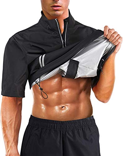 Chumian Chándal adelgazante para hombre para pérdida de peso, camiseta de entrenamiento para gimnasio, chaqueta de gimnasia fitness deportiva