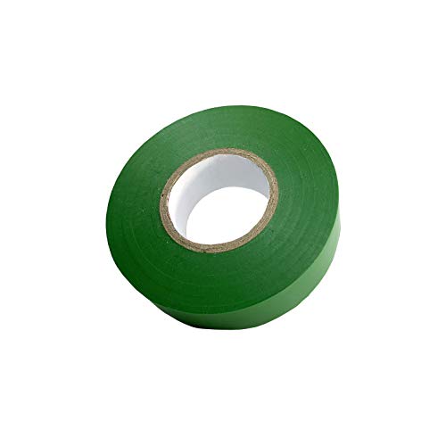 Cinta aislante verde impermeable, resistente a la humedad, no conductiva, resistente a los rayos UV, 1 rollo de 15 mm x 20 m, fuerte adhesivo