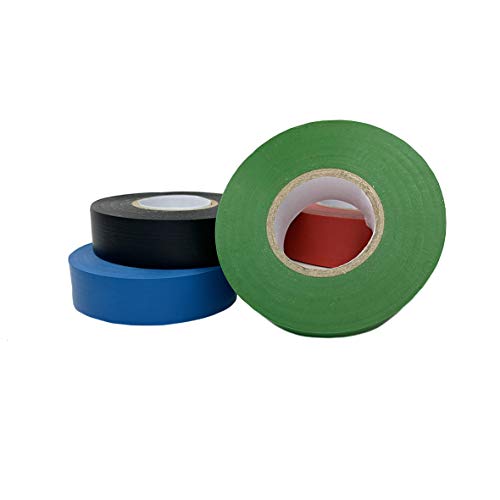 Cinta aislante verde impermeable, resistente a la humedad, no conductiva, resistente a los rayos UV, 1 rollo de 15 mm x 20 m, fuerte adhesivo