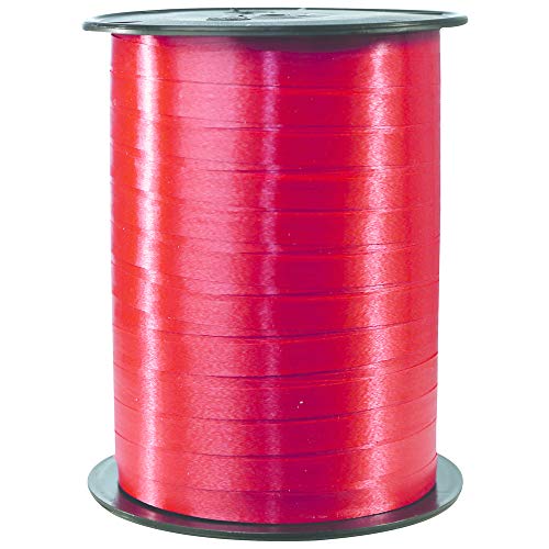 Clairefontaine 601706C - Une bobine de Ruban Bolduc Lisse - 500mx0,7 cm - Rouge - Ruban décoratif cadeau, DIY