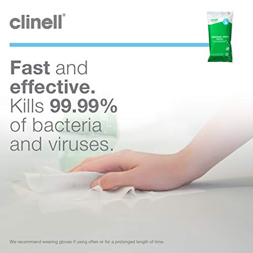 Clincell CWTUB100R Toallitas de limpieza universal y toallitas de desinfección, verde, 100 piezas