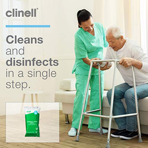 Clincell CWTUB100R Toallitas de limpieza universal y toallitas de desinfección, verde, 100 piezas