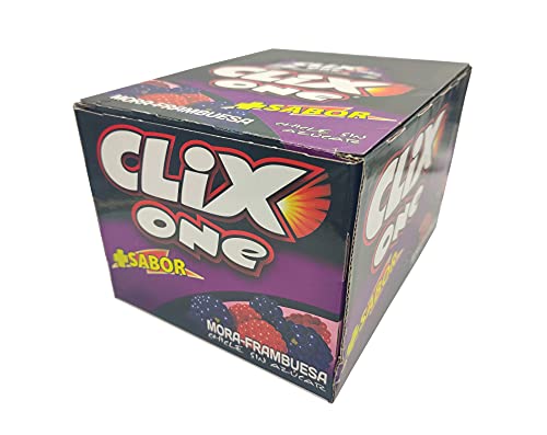 CLIX ONE MORA-FRAMBUESA - CHICLE SIN AZÚCAR - Caja de 200 unidades