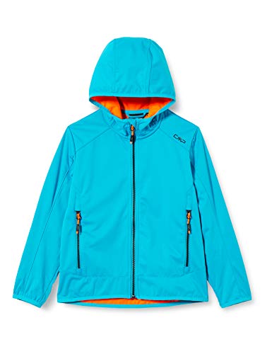 CMP Softshell Jacket with Fixed Hood Chaqueta, Chico, Light Blue, 152