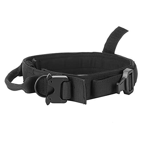 Collares para Perros, Cuerda para Tirar de Mascotas con Hebilla de Acero en Forma de D Cincha de Nailon de Grado Militar para Atar la Correa del Perro en el Cruce de Carreteras Tráfico(Negro)