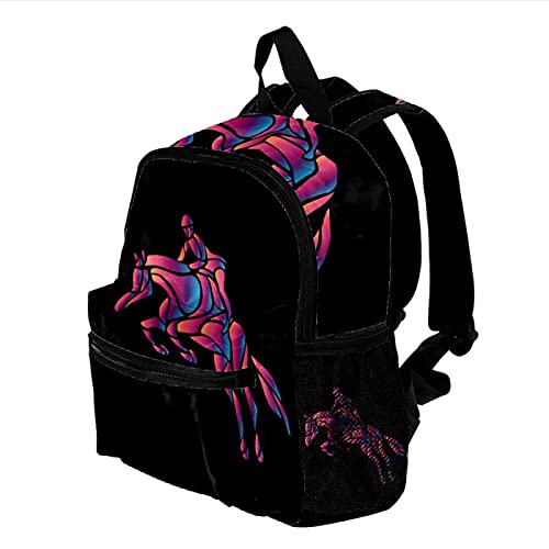 ColorMu Mini mochila para computadora portátil, bolsa para computadora portátil para mujeres carrera ecuestre deportes para el trabajo, escuela, al aire libre