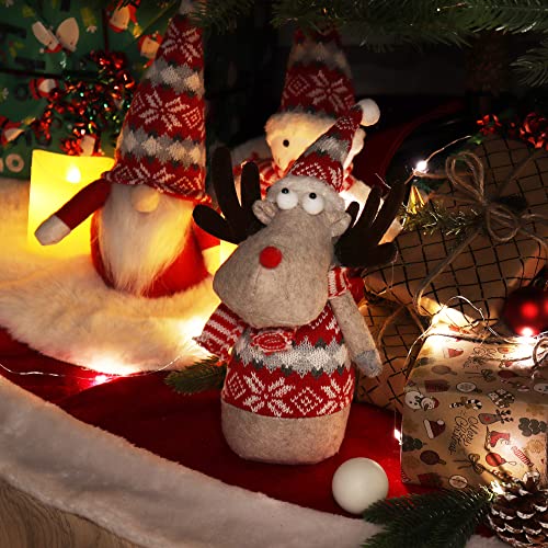 com-four® 3X gnomos navideños Premium para Decoraciones navideñas, Figuras de Invierno como artículos Decorativos, Lindos taburetes de Esquina como decoración de Habitaciones o Regalos