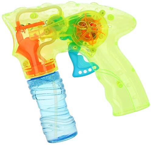 com-four® Pistola de Burbujas de Jabón con Luz LED y Agua Jabonosa - Máquina de Pompas de Jabón para Niños y Adultos [Selección del Color Varía] (1 Pieza - Colorido)