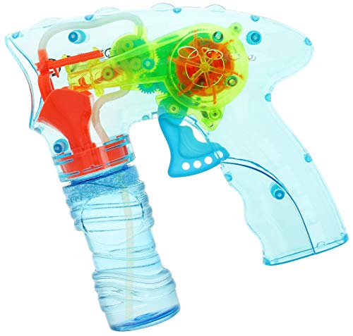 com-four® Pistola de Burbujas de Jabón con Luz LED y Agua Jabonosa - Máquina de Pompas de Jabón para Niños y Adultos [Selección del Color Varía] (1 Pieza - Colorido)