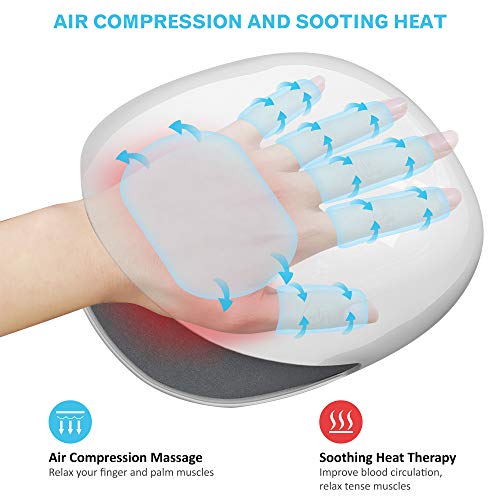 Comfier Masajeador de Mano inalámbrico con Calor, Calentamiento de 3 niveles, máquina de Masajeador de Mano recargable para el dolor y la circulación