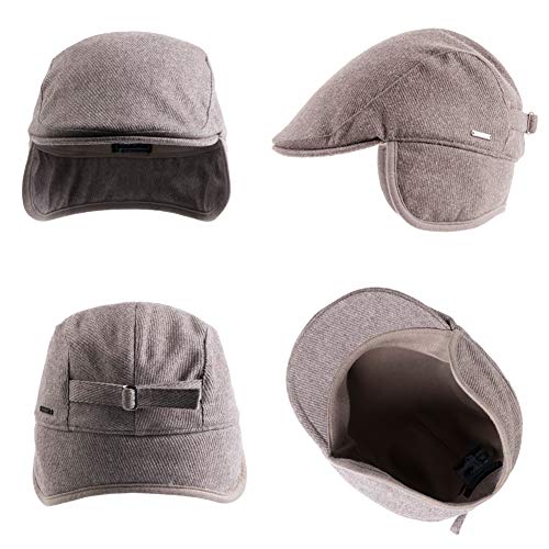 Comhats Gorra de invierno para hombre, con orejeras, 55-60 cm, 91588_light camel, M