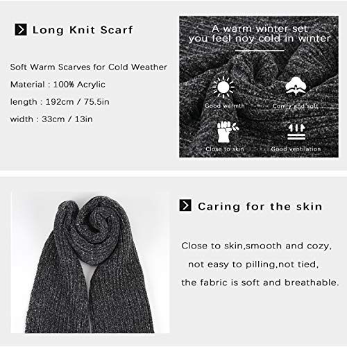 Cómoda tienda de invierno, gorro, bufanda y guantes en juego de 3 gris oscuro Talla única